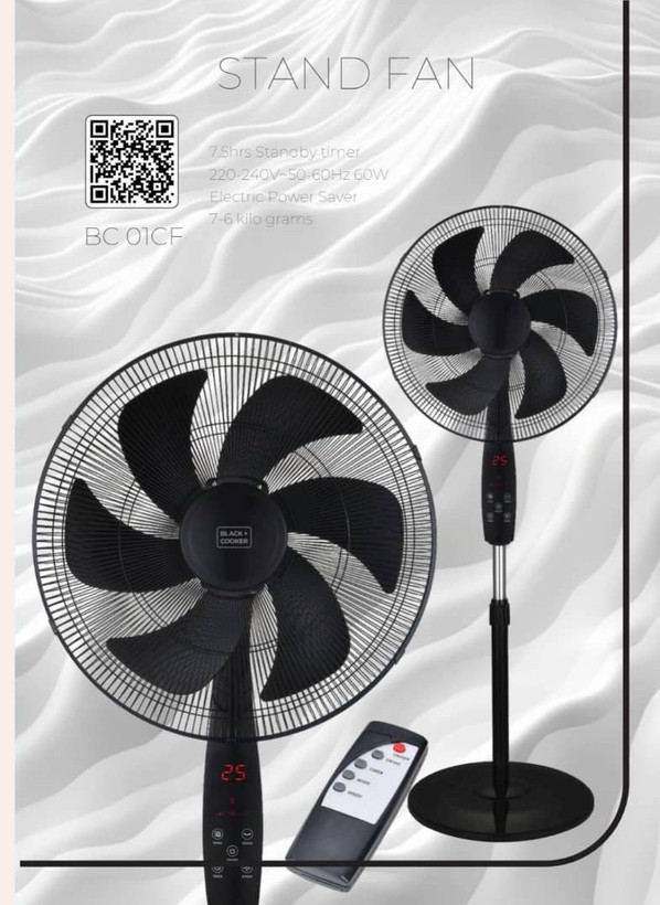 پنکه ایستاده کنترل دار بلک کوکر مدل BC-01CF