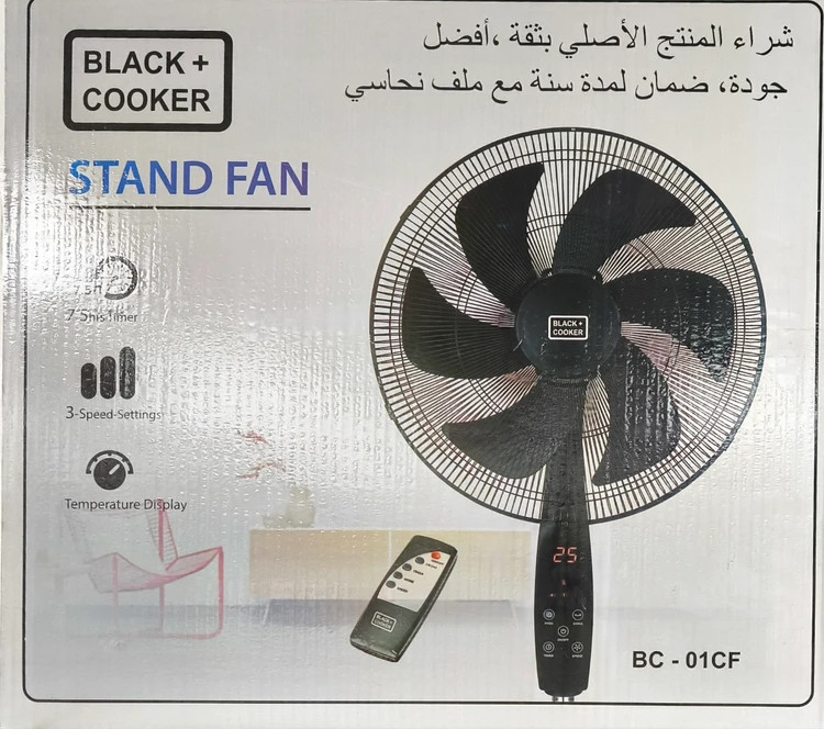 پنکه ایستاده کنترل دار بلک کوکر مدل BC-01CF